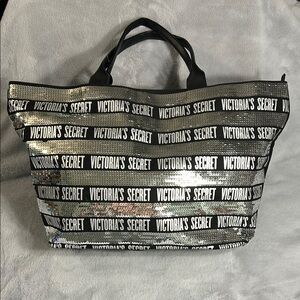 Victoria’s Secret 2018 Black & Sequined Canvas Tote Bag